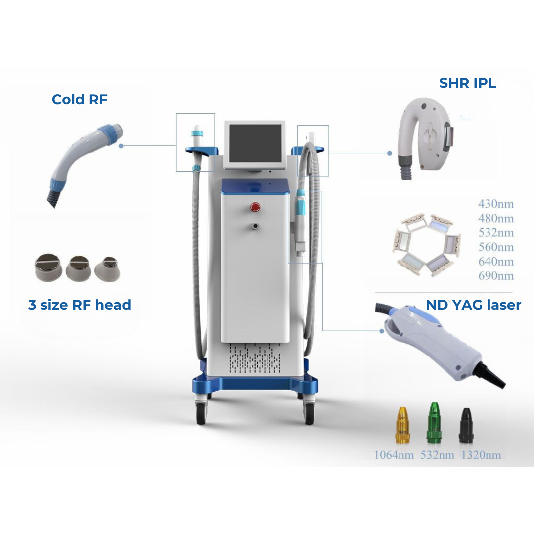 3 in 1 Multi-functional Laser with ND YAG + SHR + RF